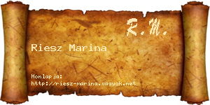 Riesz Marina névjegykártya